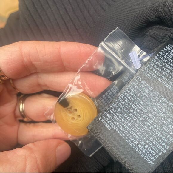 WHISTLES Button Detail Ribbed Sweater in black size - Picture 9 of 11